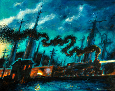 Painting inspired by the final verse of the song SwordFish Trombone by Tom Waits